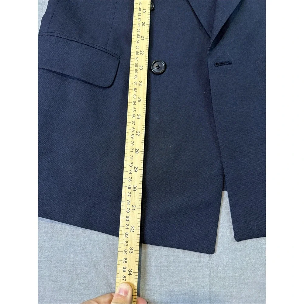 VTG Burberrys Blazer‎ Mens Sz 44R Blue Wool Double Breasted Made USA 80s Jacket